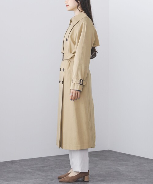 「BEAMS HEART」 トレンチコート SMALL ベージュ レディース_画像9