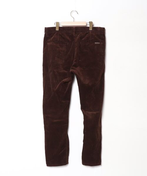 ブラウン　コーデュロイ IEDIT[イディット] パール調ボタンをきかせたスタンドカラーシャツ