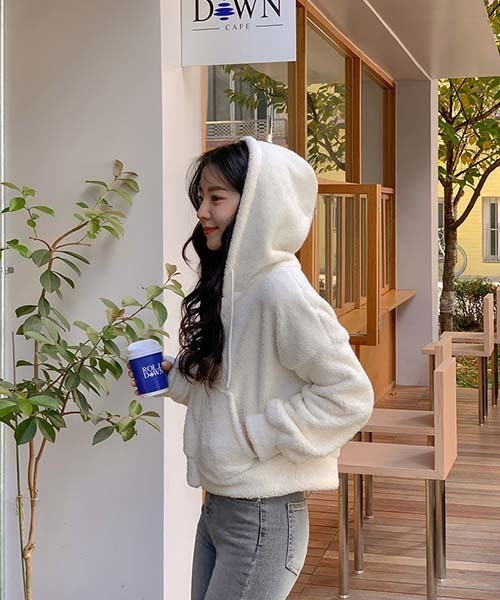 「SONA」 「from.102」ジップアップパーカー ONE SIZE アイボリー レディース_画像7