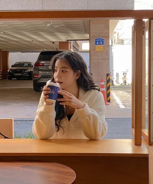 「SONA」 「from.102」ジップアップパーカー ONE SIZE アイボリー レディース_画像9