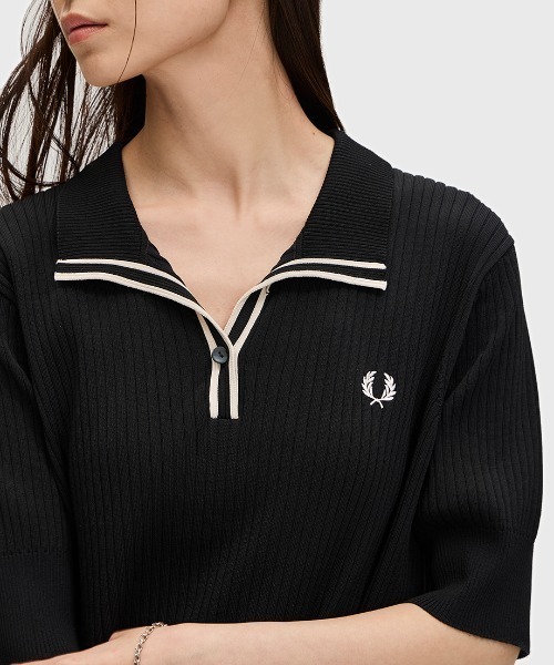 フレッドペリー リブニットポロシャツワンピース FRED PERRY ワンピース Ribbed Knitted Polo Dress／リブニット