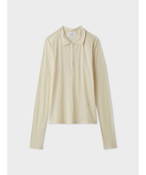 MIESROHE（ミースロエ） tシャツ シアーフライスポロカットトップス