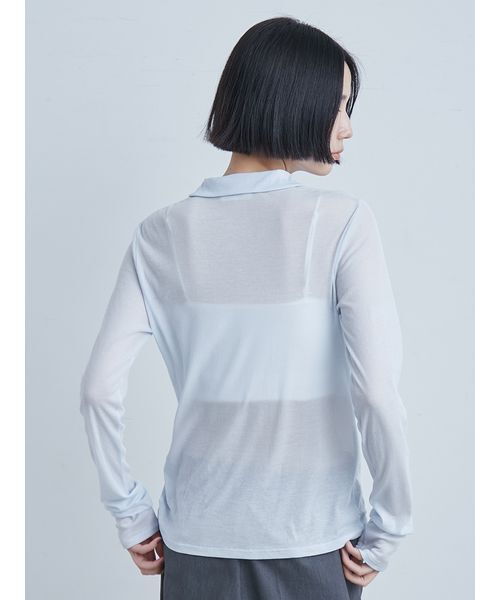 MIESROHE（ミースロエ） tシャツ シアーフライスポロカットトップス