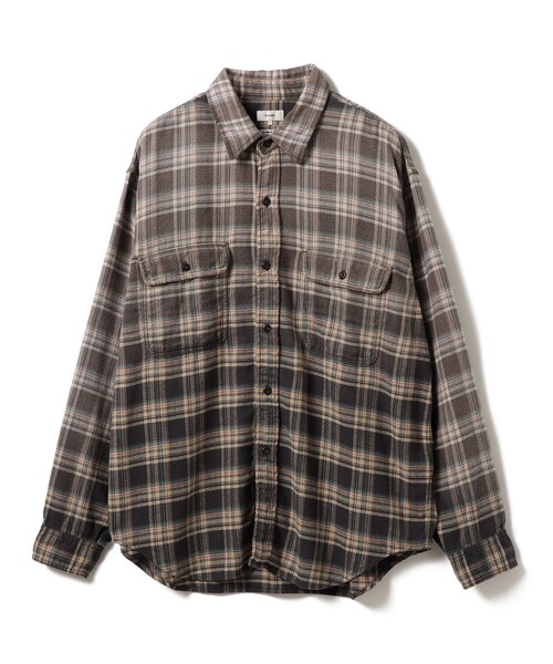 【新品、未使用】BEAMS  シャツ　チェックL BEAMS シャツ フェード チェックシャツ メンズ : ZOZOTOWN Yahoo