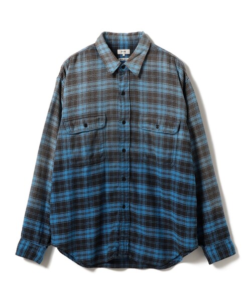 BEAMS（ビームス） シャツ ワイドフィット フェード チェックシャツ