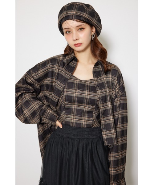 そむ様ご購入予定品 rienda ブラウス シャツ フロントショートチェックシャツ 秋服
