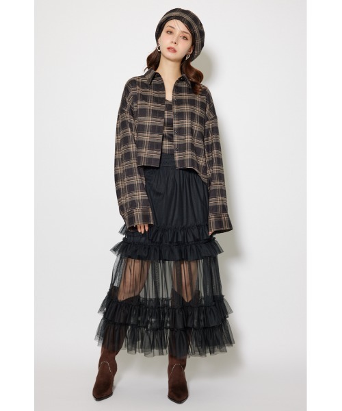 そむ様ご購入予定品 rienda ブラウス シャツ フロントショートチェックシャツ 秋服