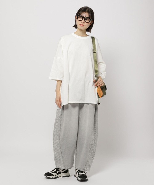 「niko and...」 7分袖カットソー MEDIUM ネイビー レディース