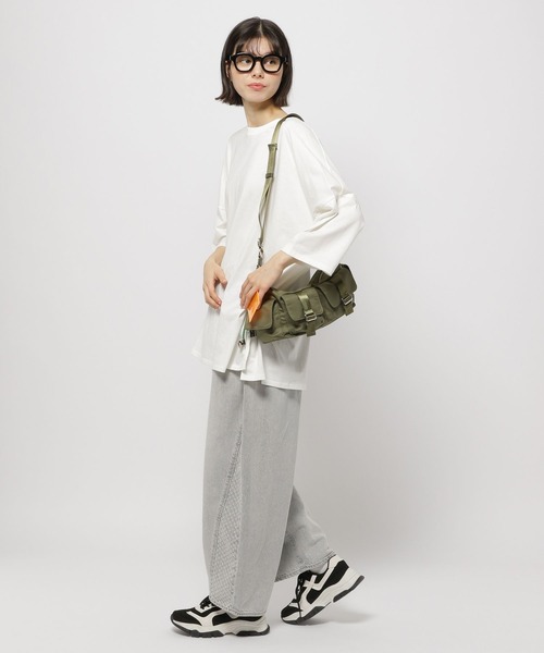 「niko and...」 7分袖カットソー MEDIUM ネイビー レディース