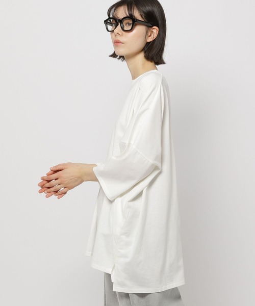 「niko and...」 7分袖カットソー MEDIUM ネイビー レディース