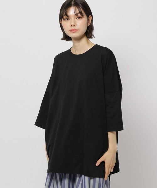 「niko and...」 7分袖カットソー MEDIUM ネイビー レディース