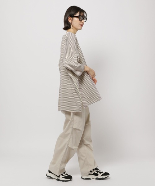 「niko and...」 7分袖カットソー MEDIUM ネイビー レディース