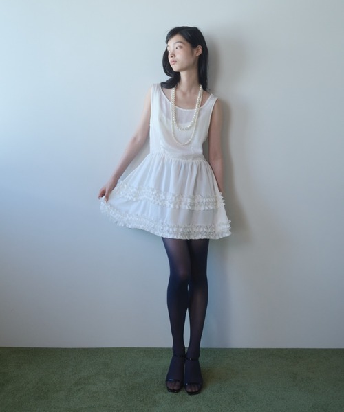 FEKETE（フェケテ） ワンピース vintage satin mini frill dress