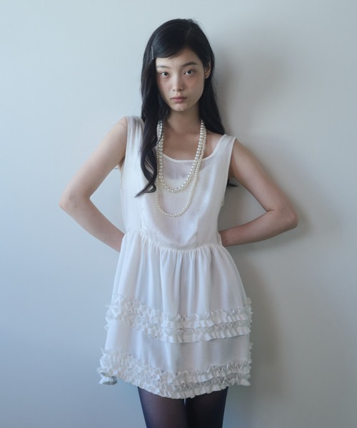 FEKETE ワンピース vintage satin mini frill dress / ヴィンテージ