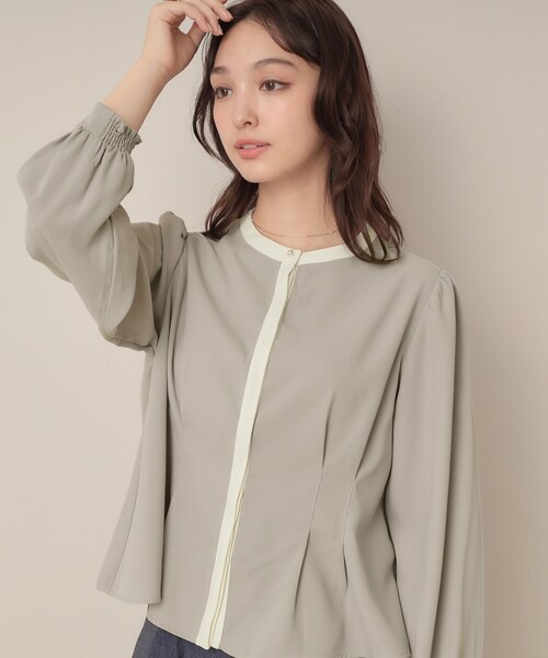 【PARLOR】新品 綺麗ブラウス ブラウス 立ち襟 フリル シャツブラウス レディース シャツ 長袖 綿