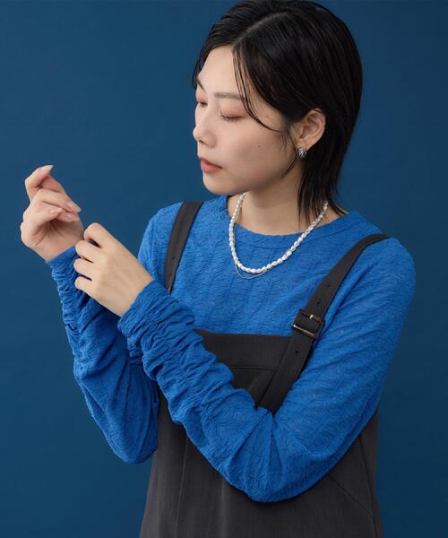 THE SHOP TK tシャツ ウェーブシアー袖クシュプルオーバー「洗濯機OK