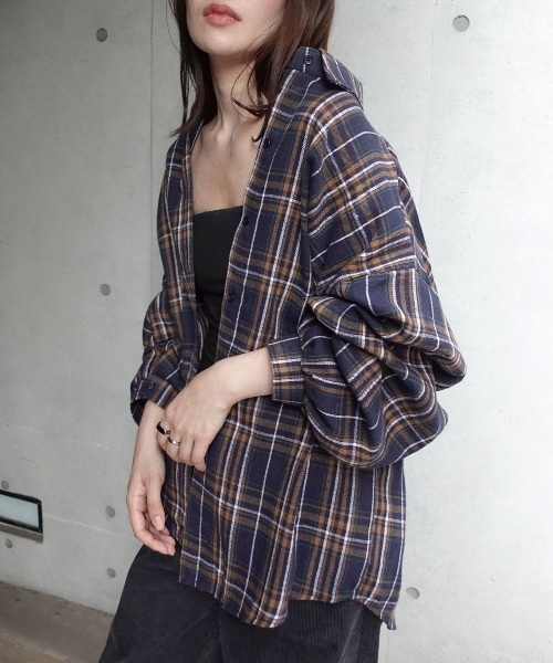 CORNERS（コーナーズ） ブラウス シャツ ネルチェックオーバーサイズ