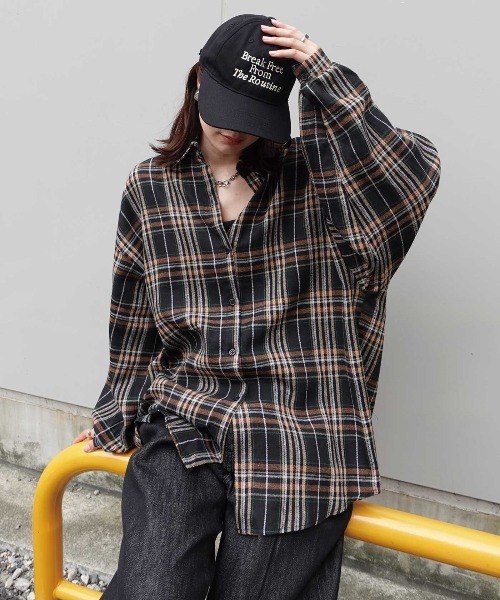 CORNERS（コーナーズ） ブラウス シャツ ネルチェックオーバーサイズ
