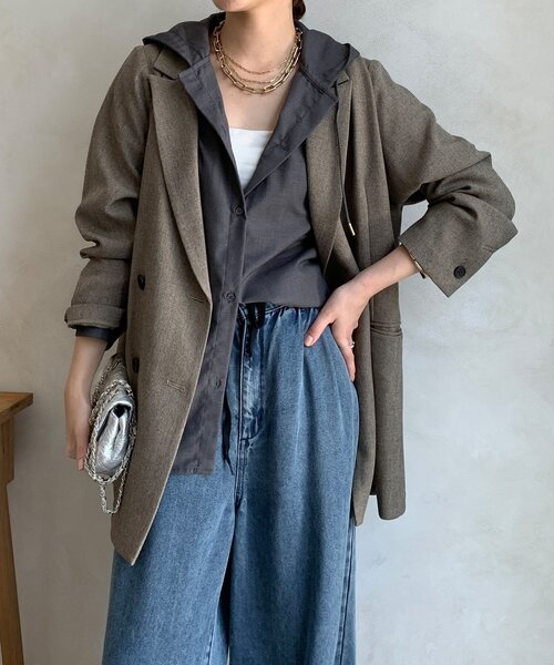 DouDou（ドゥドゥ） ブラウス シャツ 「WEB限定」サキソニーフーディー