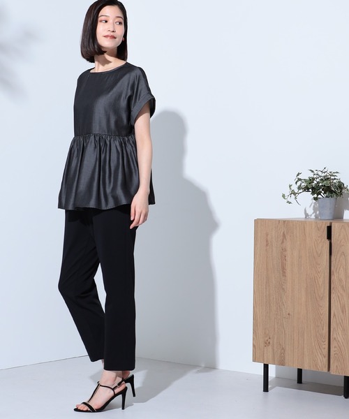 「GALLORIA」 半袖シャツ M グレー レディース_画像2