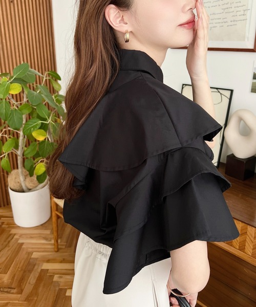 「moment+」 半袖ブラウス L ブラック レディース_画像6