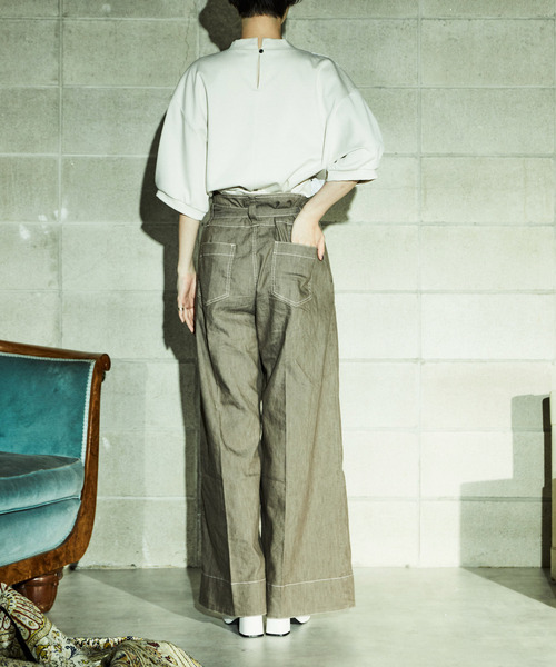 「alcali」 半袖カットソー FREE オフホワイト レディース_画像5