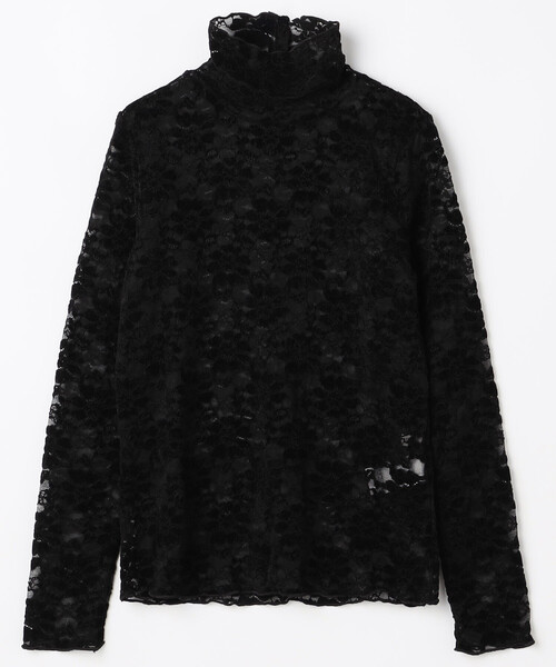 新品タグ✨MACHATT lace long Tshirt 花柄レース 黒 FREAK'S STORE（フリークスストア） tシャツ 起毛レーストップス