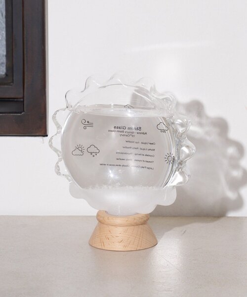 太陽の余韻を宿す星｜サンストーン（59.6㎜／透明台座付き） BIRTHDAY BAR（バースデイバー） インテリア STORM GLASS sansan sun