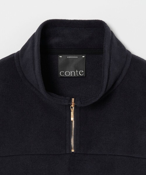 conte tシャツ 「conte」フリース ジップ プルオーバー レディース