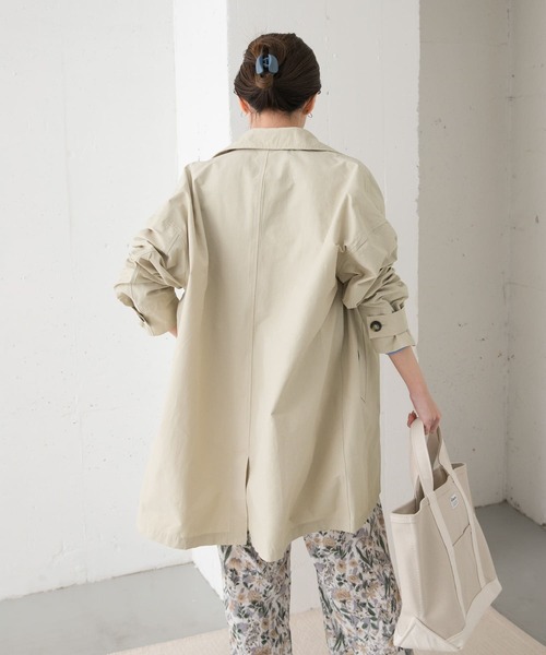URBAN RESEARCH DOORS ベージュロングコート S URBAN RESEARCH DOORS（アーバンリサーチドアーズ）の「塩縮コットン