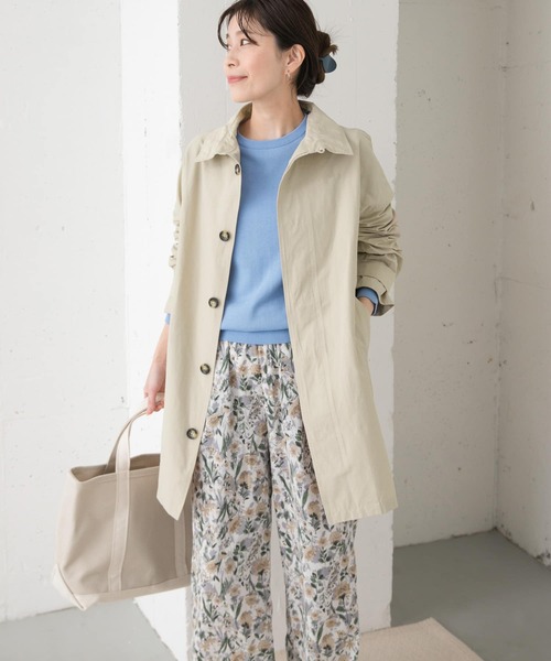 URBAN RESEARCH DOORS ベージュロングコート S URBAN RESEARCH DOORS（アーバンリサーチドアーズ） ステンカラー