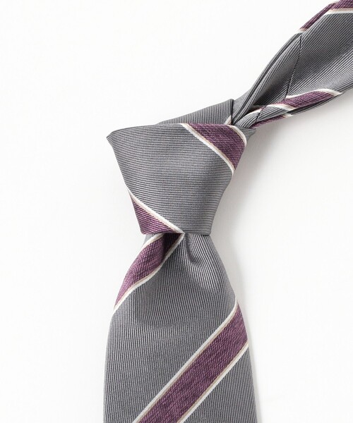 【最終値下げ】FRANCO BASSI ネクタイ ブラウン × グレー FRANCO BASSI（フランコバッシ） ネクタイ FRANCO BASSI / コットン