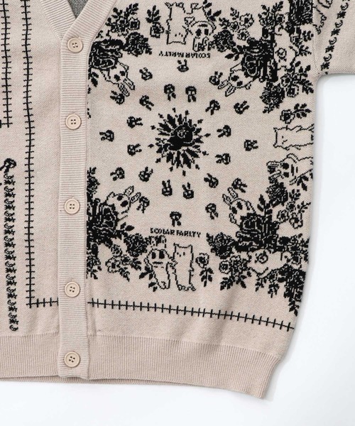 ScoLar Parity カーディガン 353123：バンダナ柄ジャガード