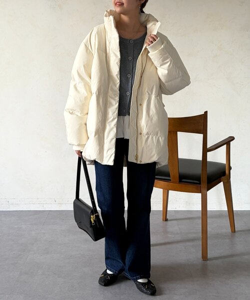 Chez toi（シェトワ） コート アウター ボリュームネックミドルダウン