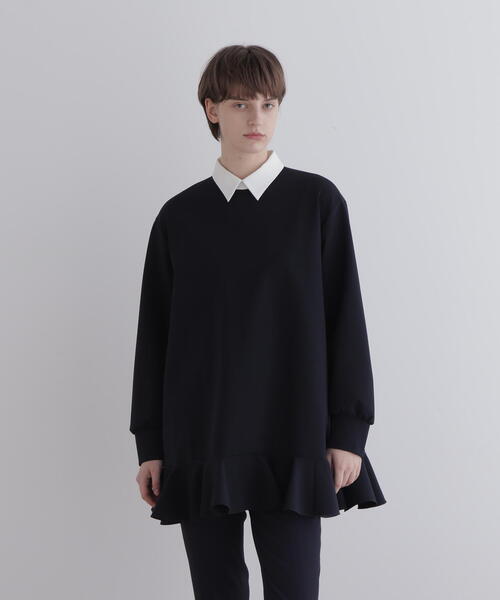 LE PHIL（ル フィル） ブラウス シャツ 襟付きフリルブラウス