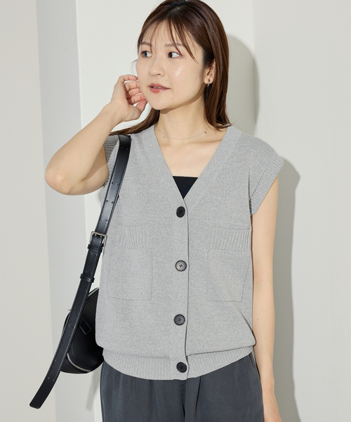 SLOBE IENA（スローブイエナ） ニットベスト FREE グレー レディース