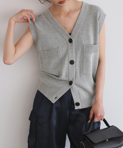 SLOBE IENA（スローブイエナ） ニットベスト FREE グレー レディース