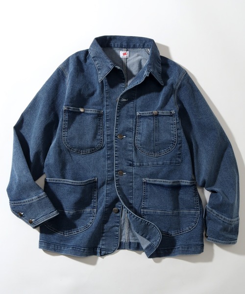 「HANES」 デニムジャケット M サックスブルー メンズ_画像2