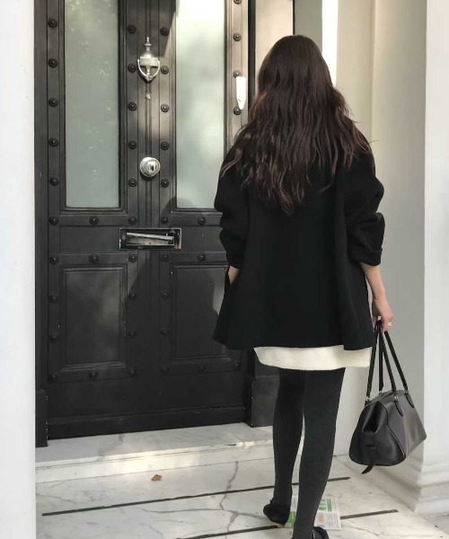 FAVORITO ピーコート pコート 襟付きダブルブレストメルトンコート