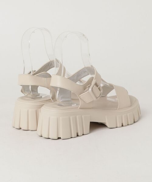 「STACCATO」 フラットサンダル 24.5cm ホワイト レディース_画像2