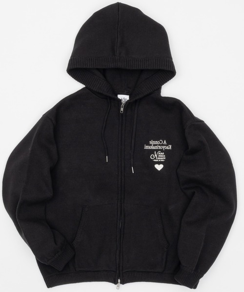 kaoyorinakami パーカー connie knit zip hoodie / コニーニットジップ
