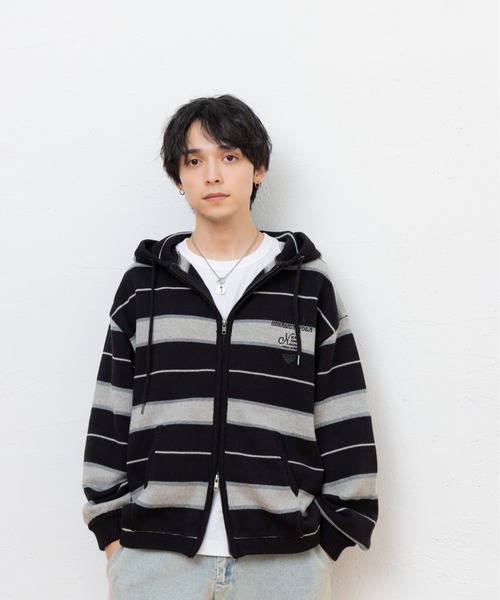 kaoyorinakami パーカー connie knit zip hoodie / コニーニットジップ