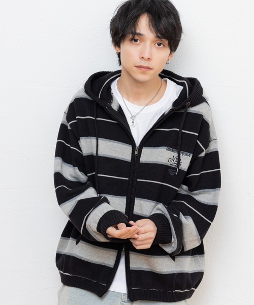 kaoyorinakami パーカー connie knit zip hoodie / コニーニットジップ