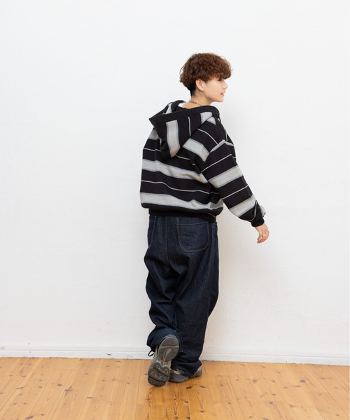 kaoyorinakami パーカー connie knit zip hoodie / コニーニットジップ