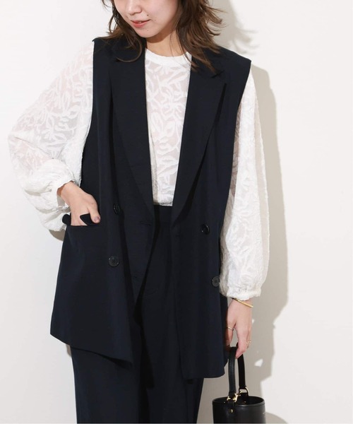 「JOURNAL STANDARD relume」 ベスト FREE ネイビー レディースの画像