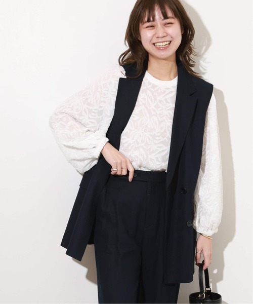 「JOURNAL STANDARD relume」 ベスト FREE ネイビー レディースの画像
