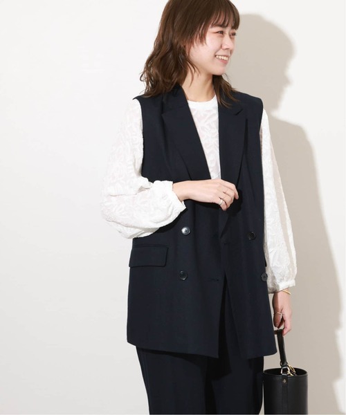 「JOURNAL STANDARD relume」 ベスト FREE ネイビー レディースの画像