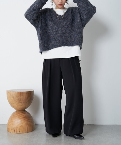 「Jena espace merveilleux」 長袖ニット FREE チャコールグレー レディース_画像3