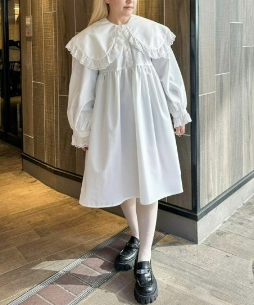 「Candy Stripper」 長袖ワンピース 2 ブラック レディース_画像2