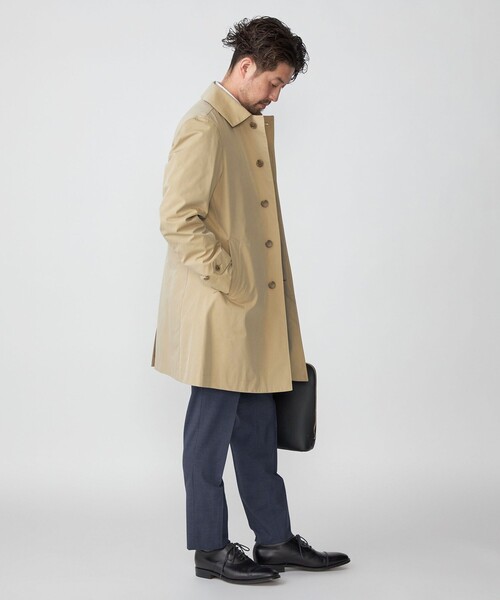 SHIPS PERTEXステンカラーコート ネイビー セール】 〈手洗い可能〉ロング ステンカラー コート 24SS ◇ （ステン